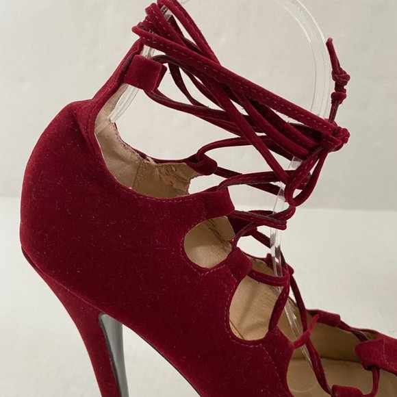 Colin Stuart Lace Up Platform Suede Heels - Picture 4 of 15
